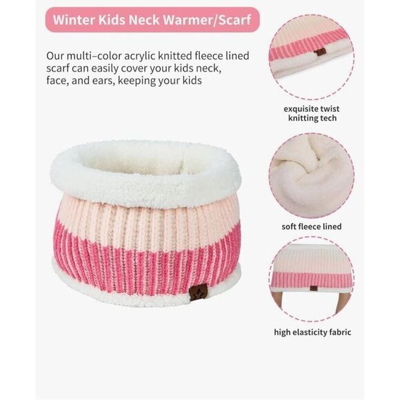 April Frogs Kids Hat Gloves Scarf Set: Winter Warm Beanie Hats Toddler Knit Neck - Picture 4 of 5
